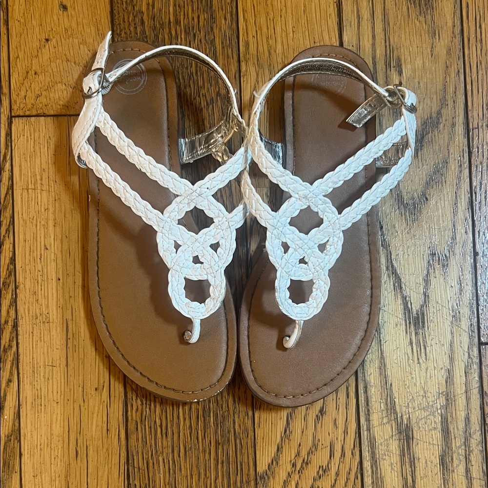Wonder Nation White and Tan Kids Sandals